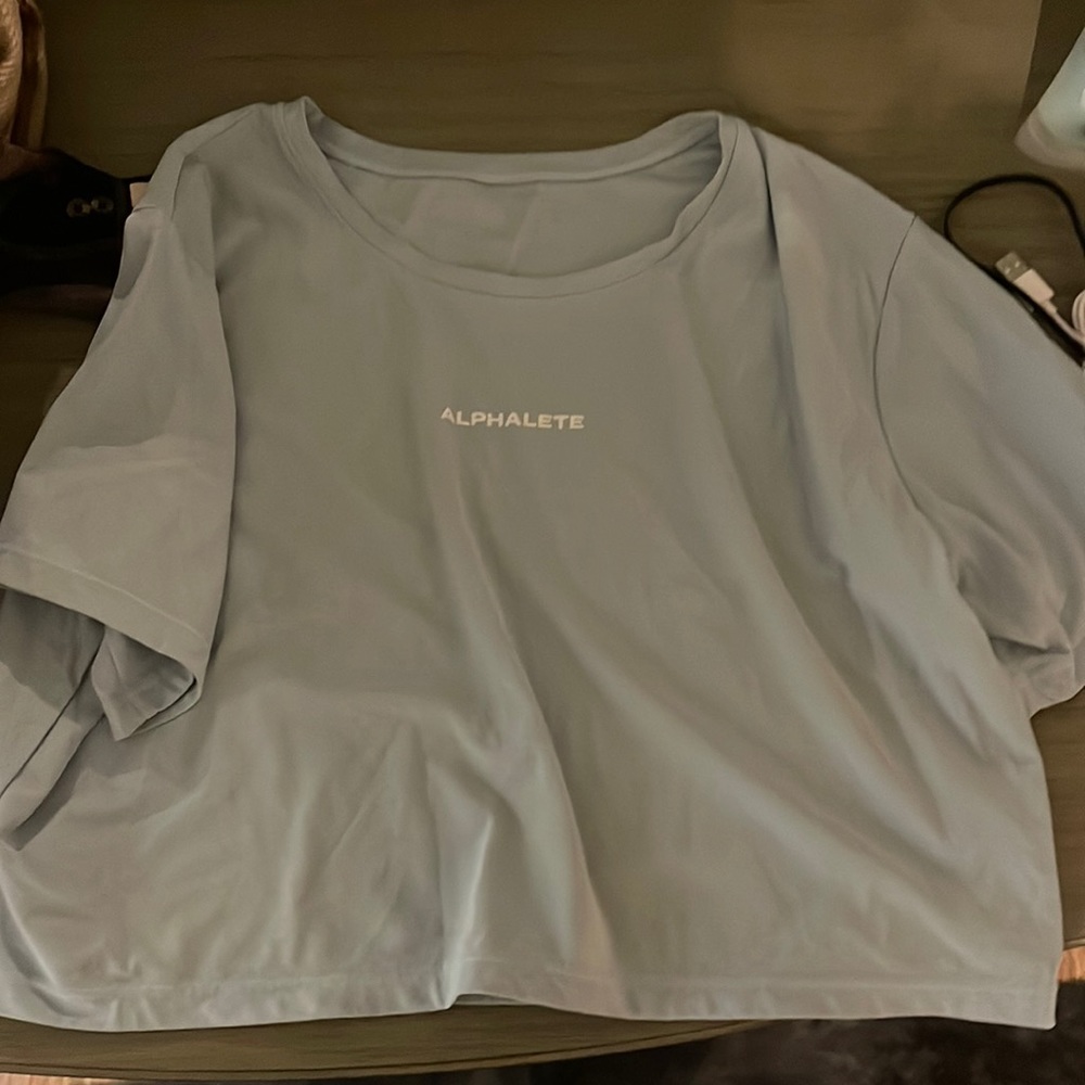 Alphalete crop top size small light blue